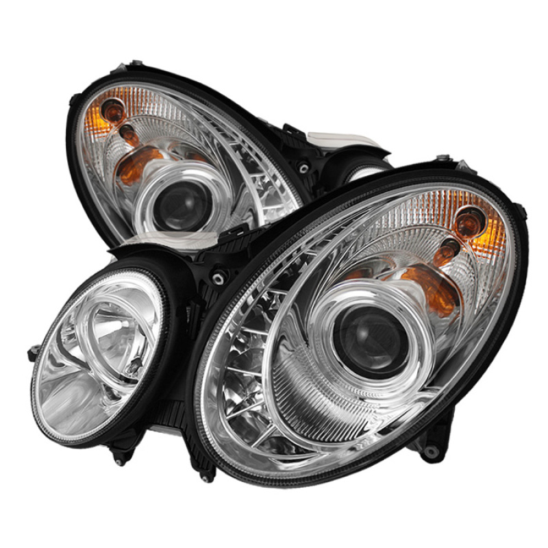 Mercedes-Benz E-Class Headlights - SPYDER - Projector, Halogen, DRL - Chrome - `03-`06 Mercedes-Benz E-Class Headlights - SPYDER - Projector, Halogen, DRL - Chrome - `03-`06