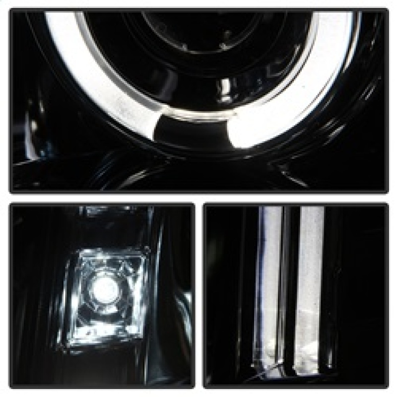 GMC Yukon XL Headlights - SPYDER - Projector LED Halo - Chrome - `07-`14