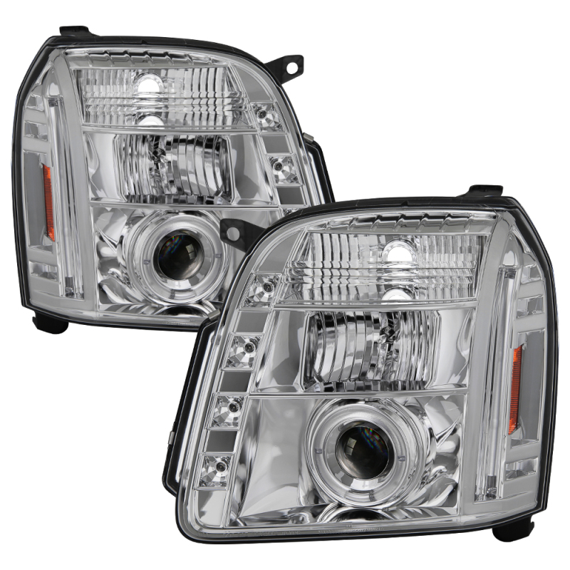 GMC Yukon XL Headlights - SPYDER - Projector LED Halo - Chrome - `07-`14 GMC Yukon XL Headlights - SPYDER - Projector LED Halo - Chrome - `07-`14