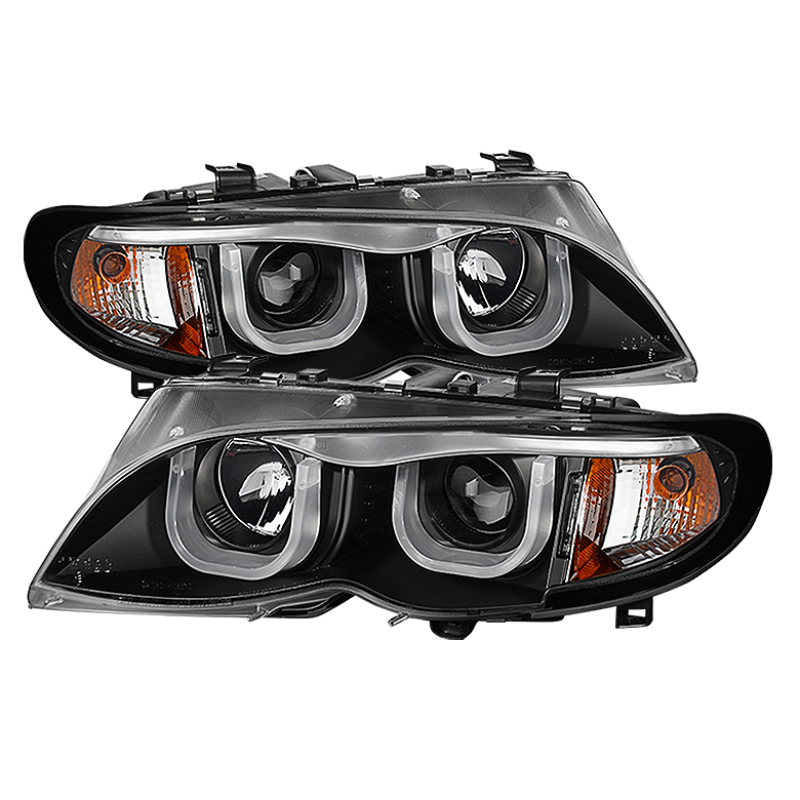 BMW 3 Series Headlights - SPYDER - Projector Headlights 1PC, 3D Halo - Black - `02-`05
