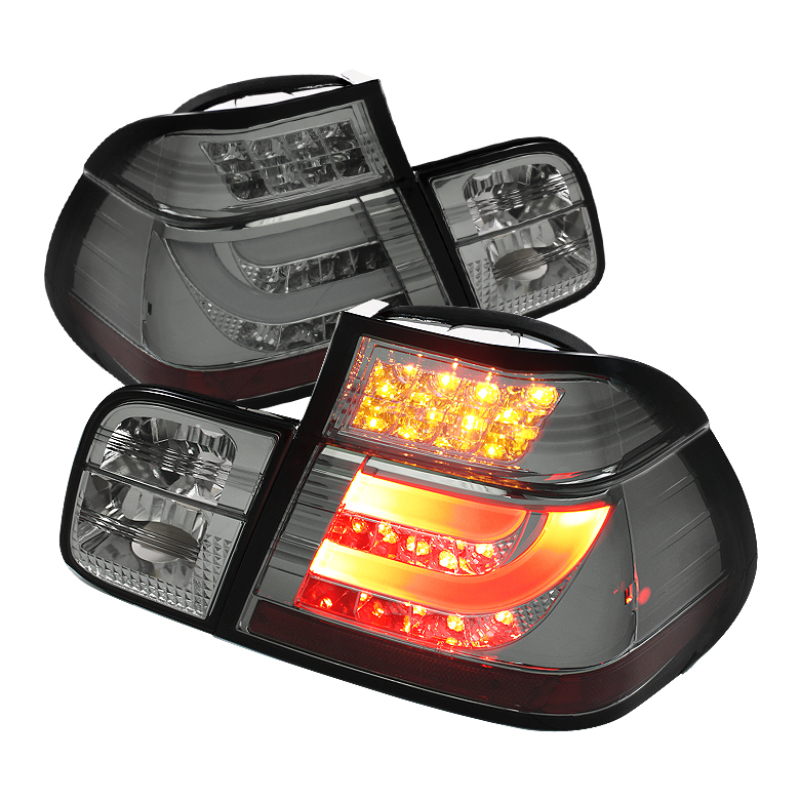 BMW 3 Series LED Tail Lights - Rear - SPYDER - Light Bar Style - Smoke - `99-`01