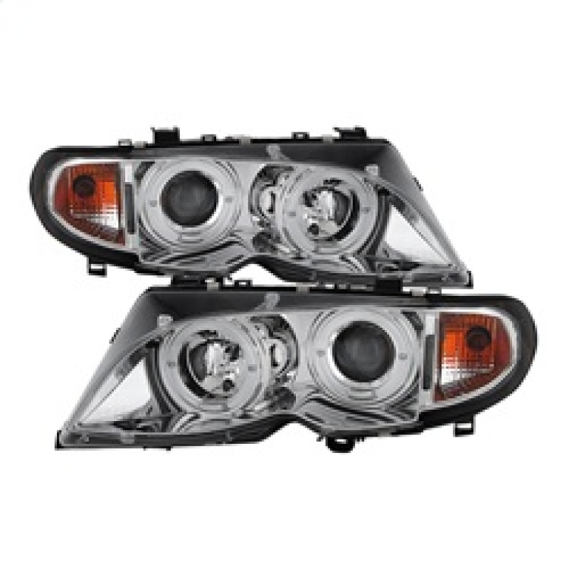 BMW 3 Series Headlights - SPYDER - Projector, LED Halo - Chrome - `02-`05