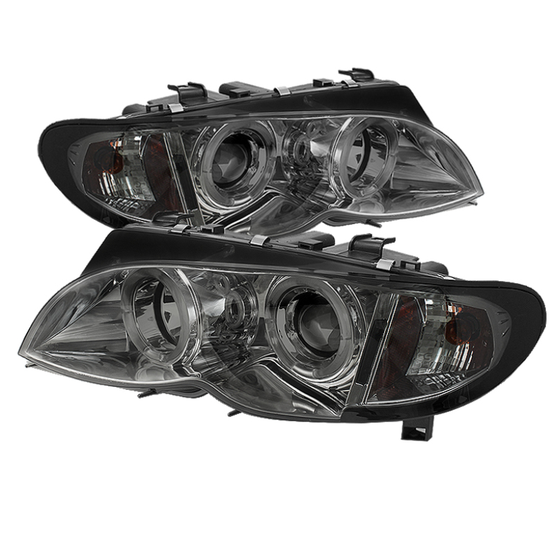 BMW 3 Series Headlights - SPYDER - Projector 1PC LED Halo - Smoke - `02-`05