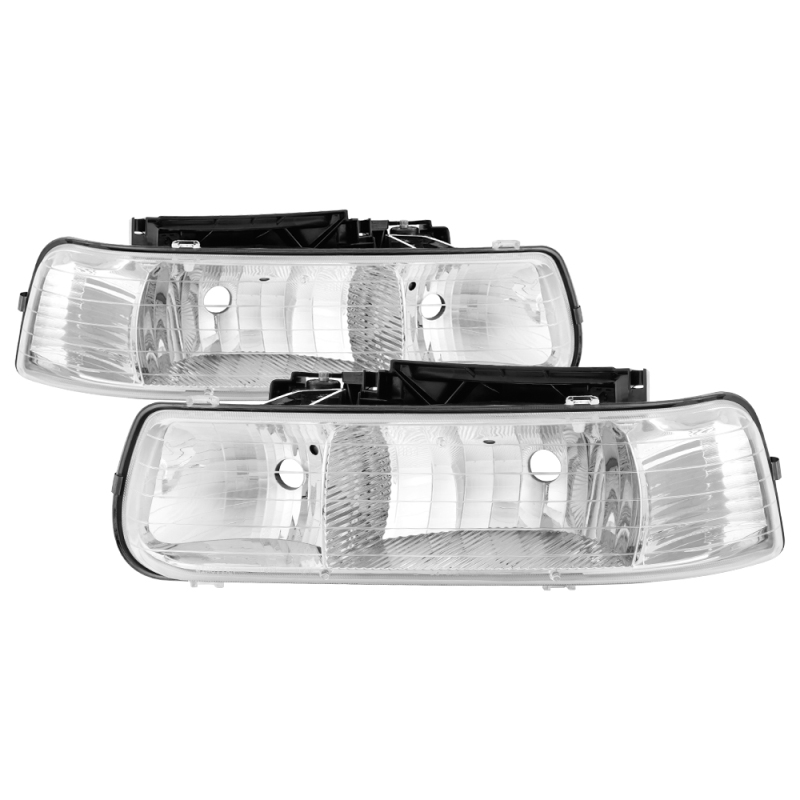 Chevrolet Tahoe Headlights - Front - SPYDER - xTune Amber Crystal, Chrome Housing - Chrome/Amber - `00-`06