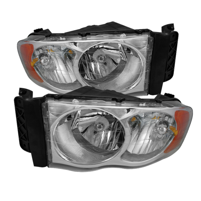 Dodge Ram 1500 Headlights - Front - SPYDER - xTune Crystal - Chrome/Amber - `02-`05 Dodge Ram 1500 Headlights - Front - SPYDER - xTune Crystal - Chrome/Amber - `02-`05