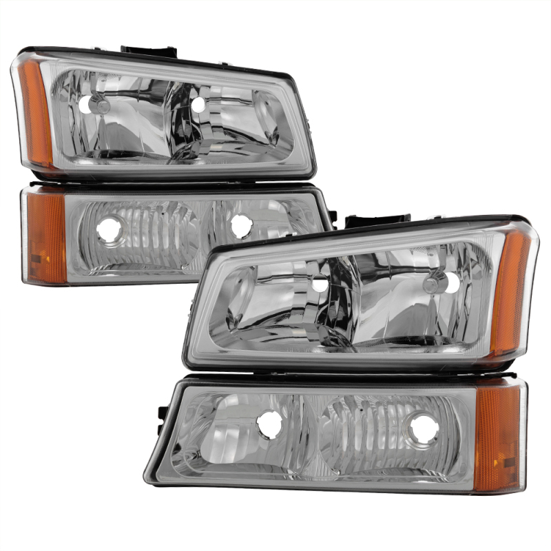 Chevrolet Silverado 2500 HD Headlights - Front - SPYDER - xTune Crystal, Bumper Lights Included - Chrome - `03-`06 Chevrolet Silverado 2500 HD Headlights - Front - SPYDER - xTune Crystal, Bumper Lights Included - Chrome - `03-`06