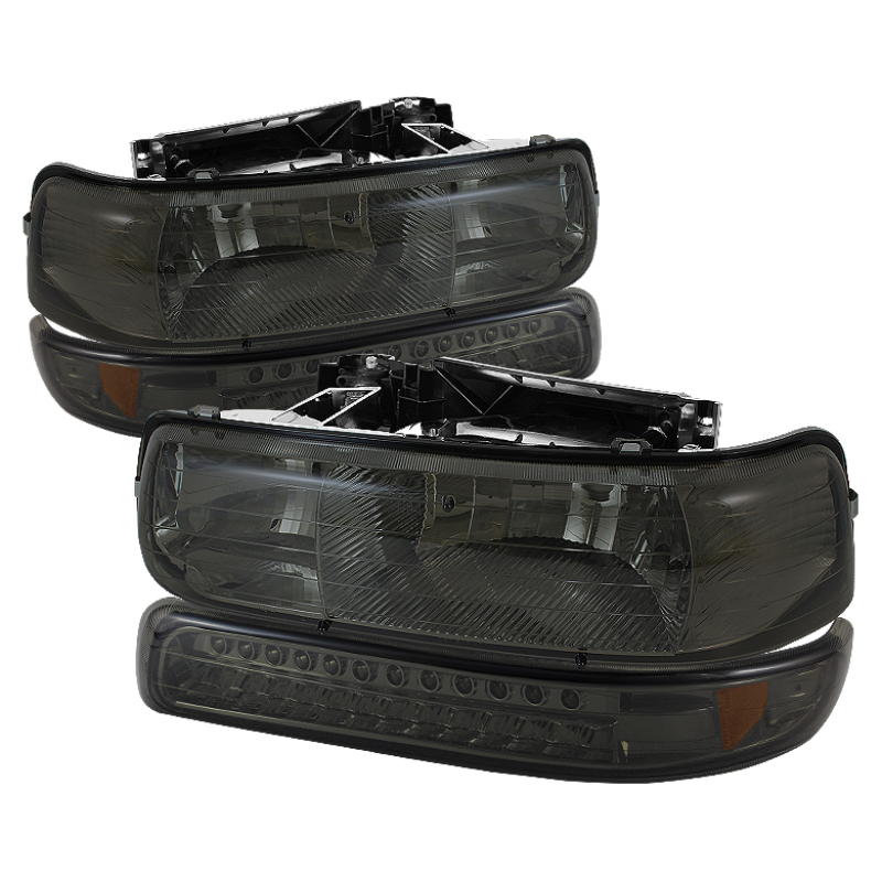 Chevrolet Tahoe Headlights - Front - SPYDER - xTune w/ LED Bumper Lights - Amber Smoke - `00-`06 Chevrolet Tahoe Headlights - Front - SPYDER - xTune w/ LED Bumper Lights - Amber Smoke - `00-`06