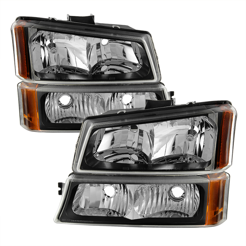 Chevrolet Silverado 2500 HD Headlights with Bumper Lights - Front - SPYDER - xTune Crystal, Black Housing - Black - `03-`06 Chevrolet Silverado 2500 HD Headlights with Bumper Lights - Front - SPYDER - xTune Crystal, Black Housing - Black - `03-`06