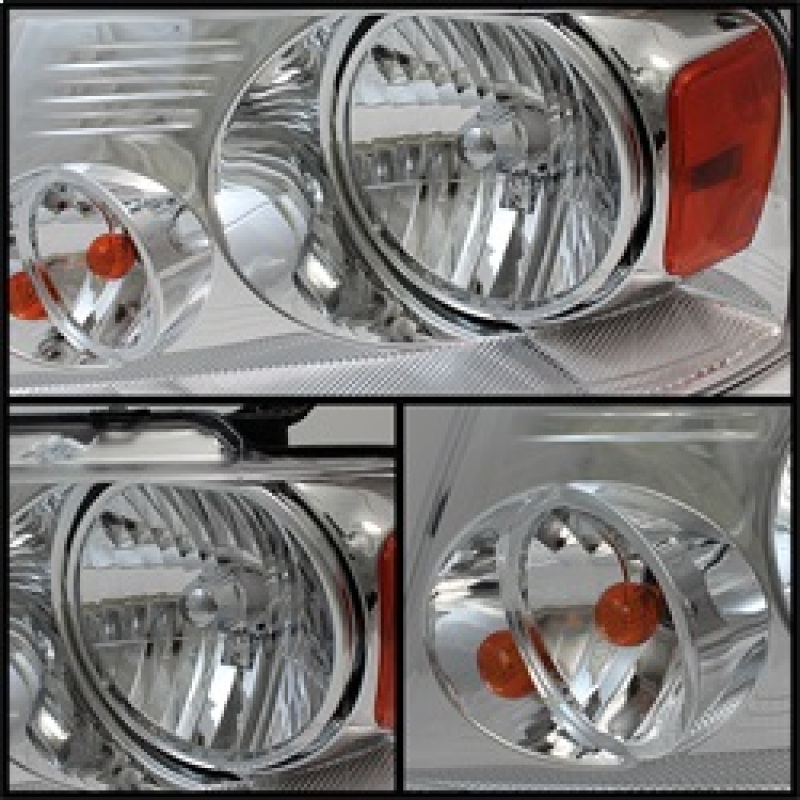 Ford F-150 Headlights - Front - SPYDER - xTune Crystal - Chrome/Amber - `04-`08
