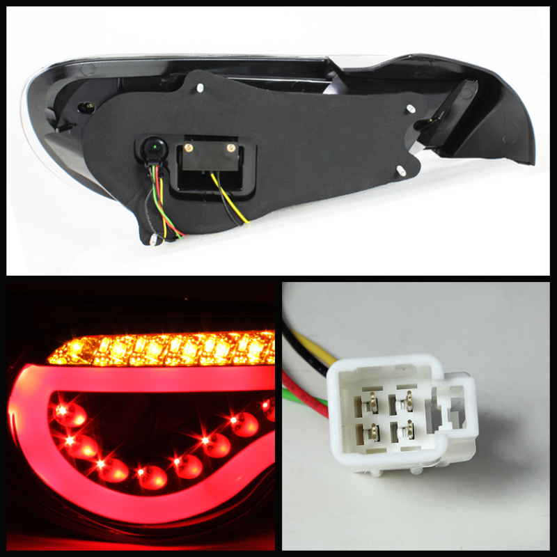 Scion FRS Tail Lights - Rear - SPYDER - LED, Light Bar - Black - `12-`14