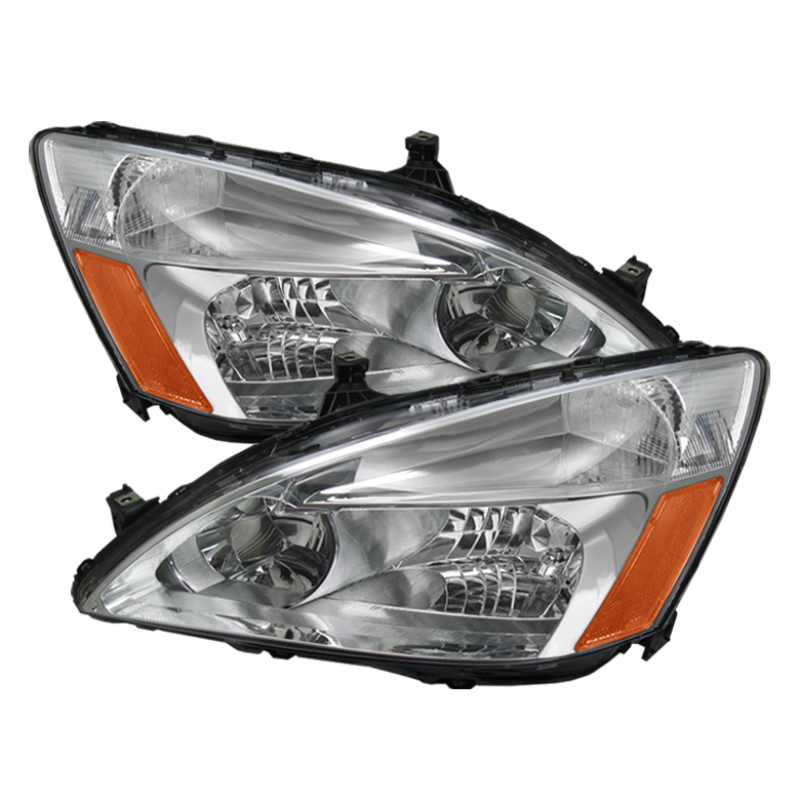 Honda Accord Headlights - Front - SPYDER - xTune Amber Crystal - Chrome/Amber - `03-`07 Honda Accord Headlights - Front - SPYDER - xTune Amber Crystal - Chrome/Amber - `03-`07