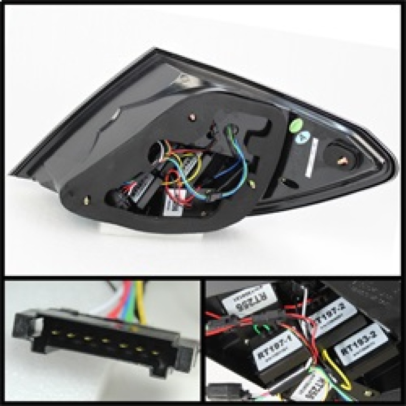 Mercedes-Benz C-Class LED Tail Lights - SPYDER - Incandescent Model Only - Black - `08-`11