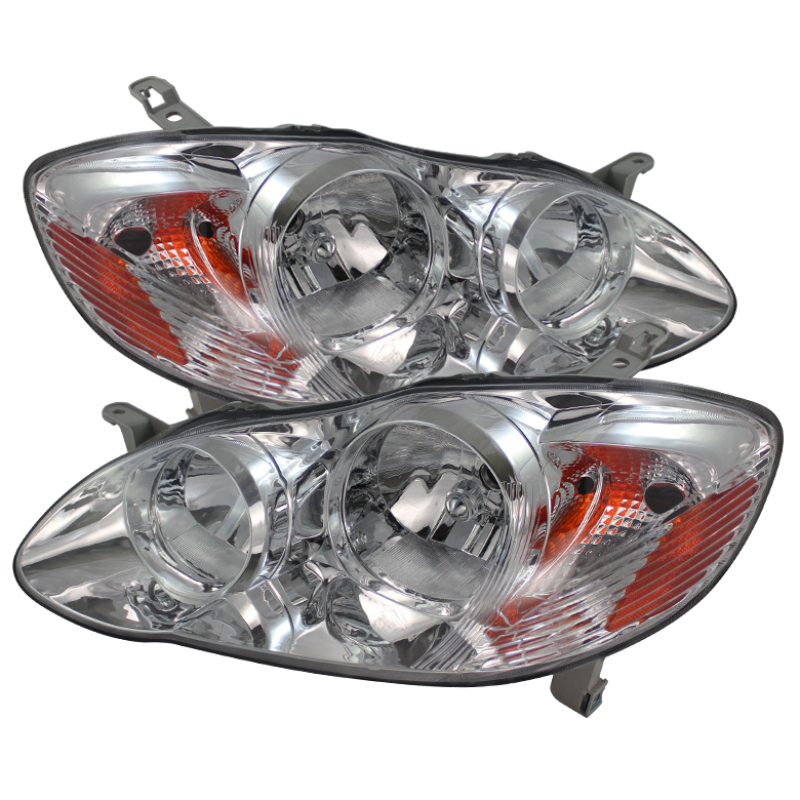 Toyota Corolla Headlights - Front - SPYDER - xTune Crystal - Chrome - `03-`06 Toyota Corolla Headlights - Front - SPYDER - xTune Crystal - Chrome - `03-`06