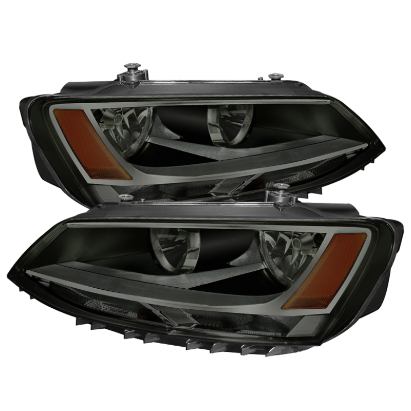 Volkswagen Jetta Headlights - Front - SPYDER - xTune Amber Crystal (Smoked) - Smoked - `11-`14