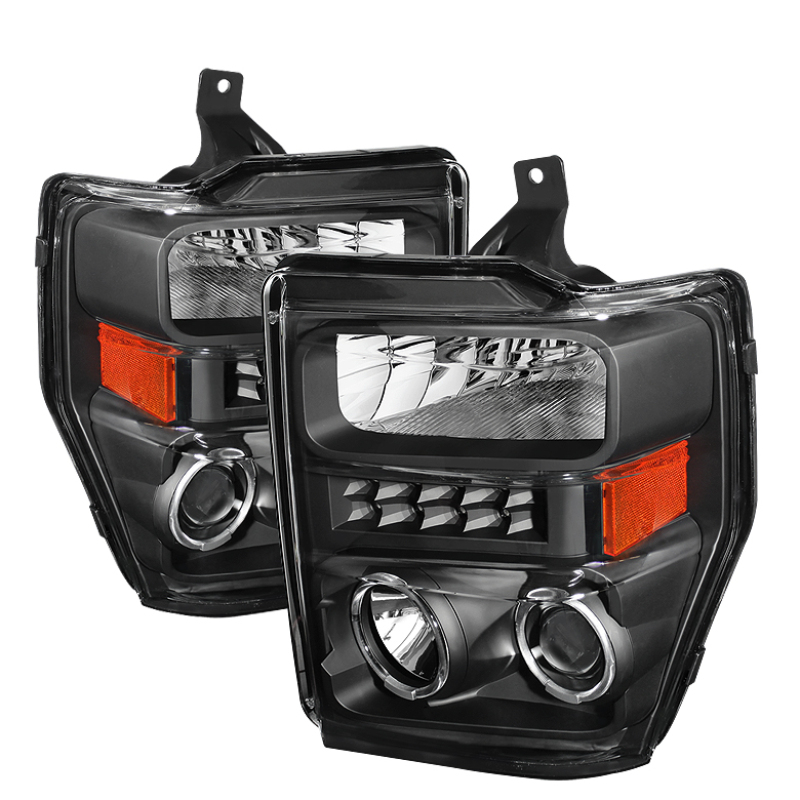 Ford F-450 Super Duty Headlights - SPYDER - xTune Projector LED Halo - Black - `08-`10 Ford F-450 Super Duty Headlights - SPYDER - xTune Projector LED Halo - Black - `08-`10