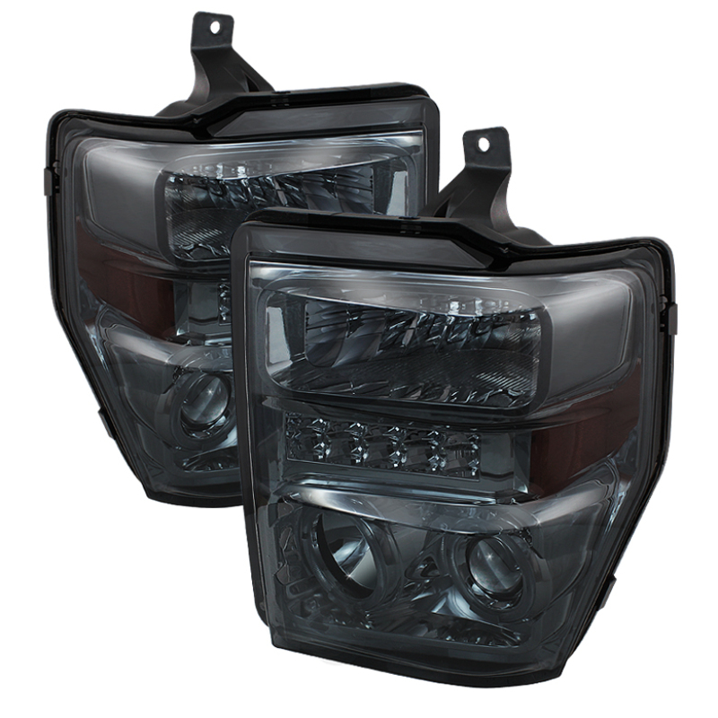 Ford F-250 Super Duty Headlights - Front - SPYDER - xTune Projector LED Halo - Smoke - `08-`10 Ford F-250 Super Duty Headlights - Front - SPYDER - xTune Projector LED Halo - Smoke - `08-`10