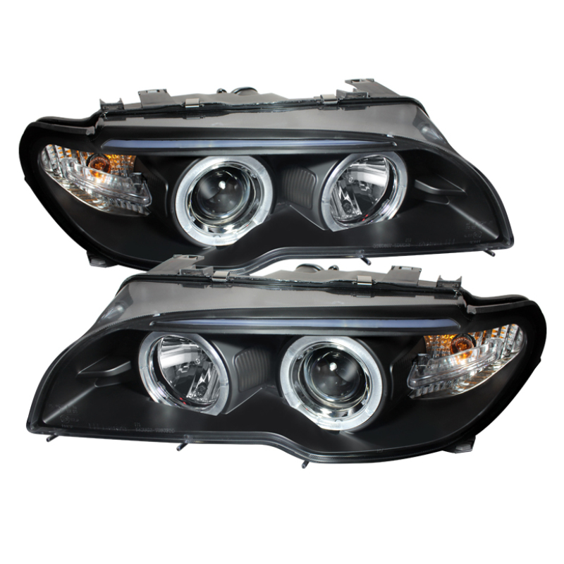 BMW 3 Series Headlights - SPYDER - Projector LED Halo - Black - `04-`06