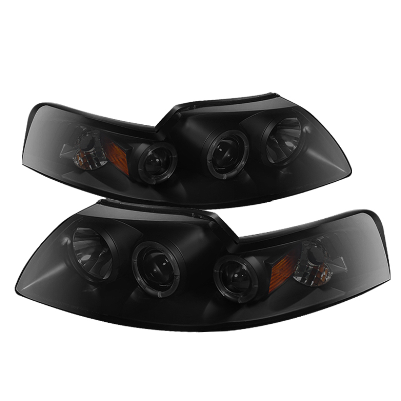 Ford Mustang Headlights - SPYDER - LED Halo - Black Smoke - `99-`04 Ford Mustang Headlights - SPYDER - LED Halo - Black Smoke - `99-`04