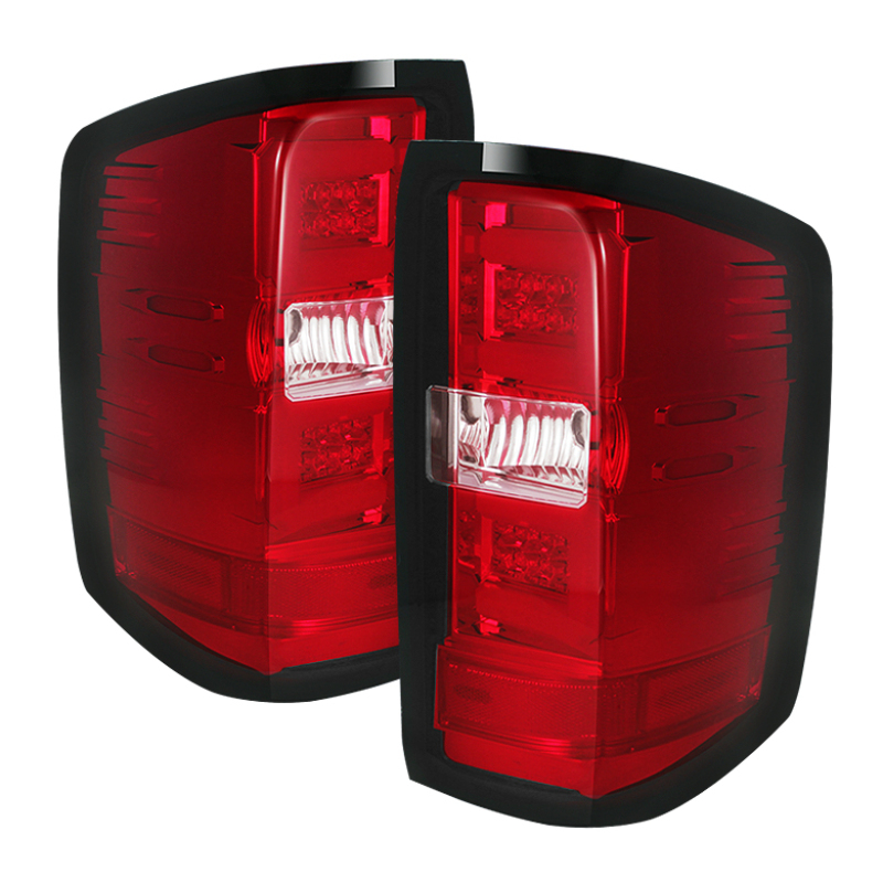 Chevrolet 1500 LED Tail Lights - SPYDER - Light Bar - Red Clear - `14-`16