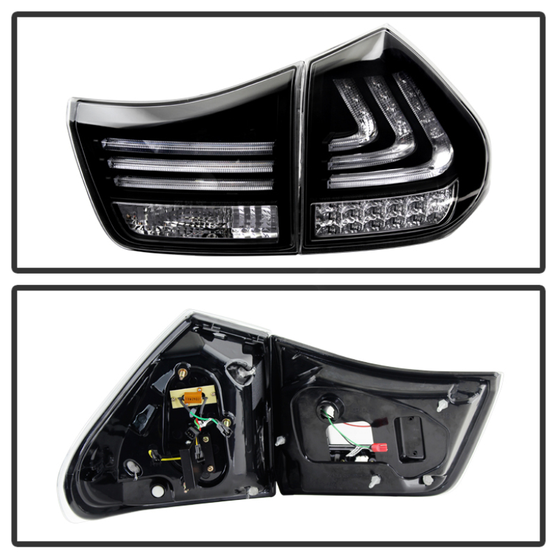 Lexus RX350 LED Tail Lights - SPYDER - Black - `04-`09