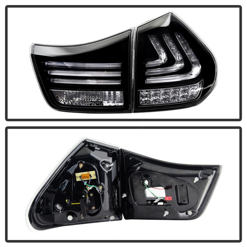 Lexus RX350 LED Tail Lights - SPYDER - Black - `04-`09
