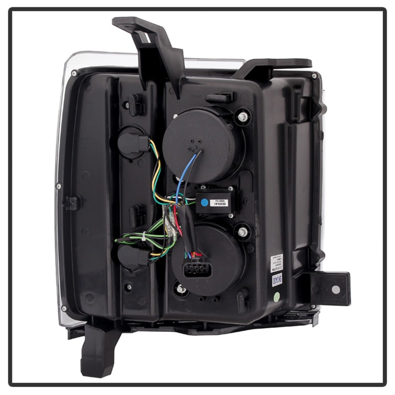 Chevrolet Silverado 2500 HD Headlights - SPYDER - Projector Light Bar DRL - Black - `14-`16