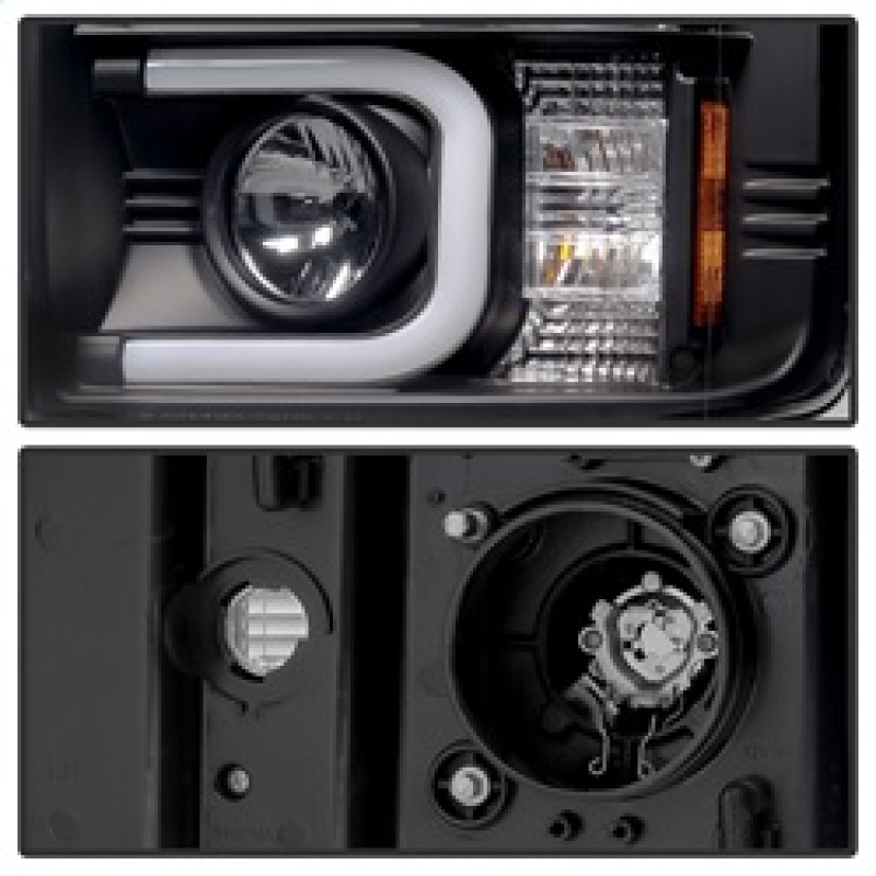 Chevrolet Silverado 2500 HD Headlights - SPYDER - Projector Light Bar DRL - Black - `14-`16