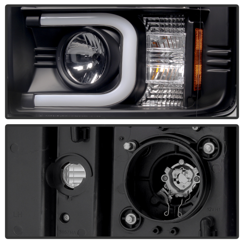 Chevrolet Silverado 2500 HD Headlights - SPYDER - Projector Light Bar DRL - Black - `14-`16