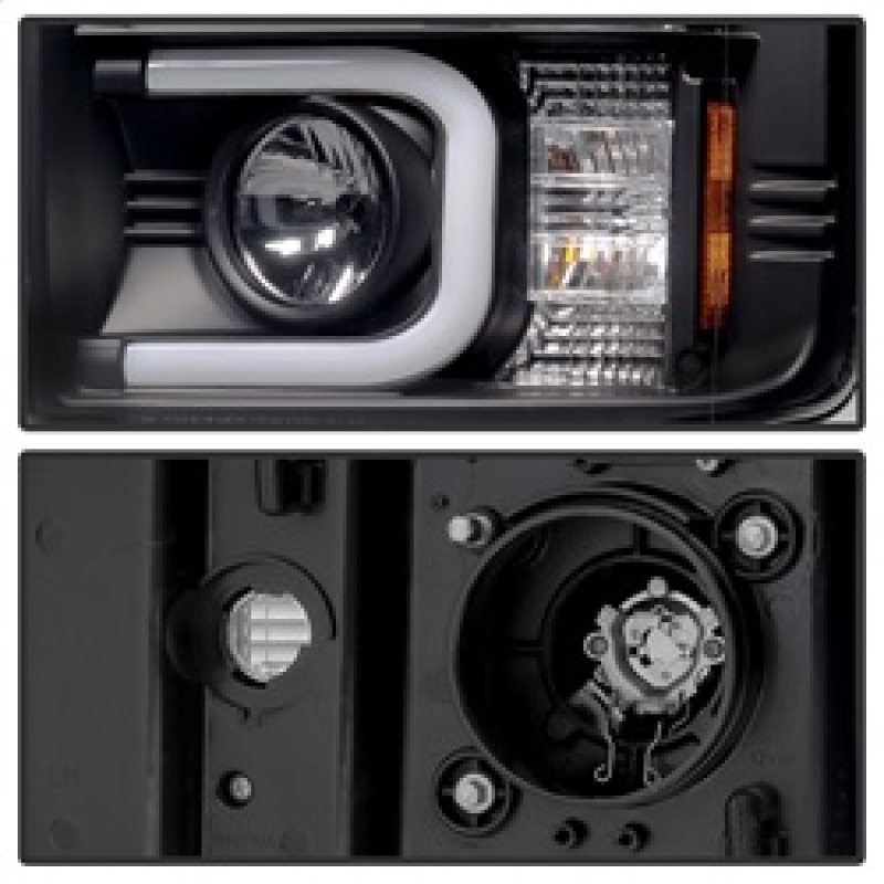 Chevrolet Silverado 2500 HD Headlights - SPYDER - Projector Light Bar DRL - Black - `14-`16