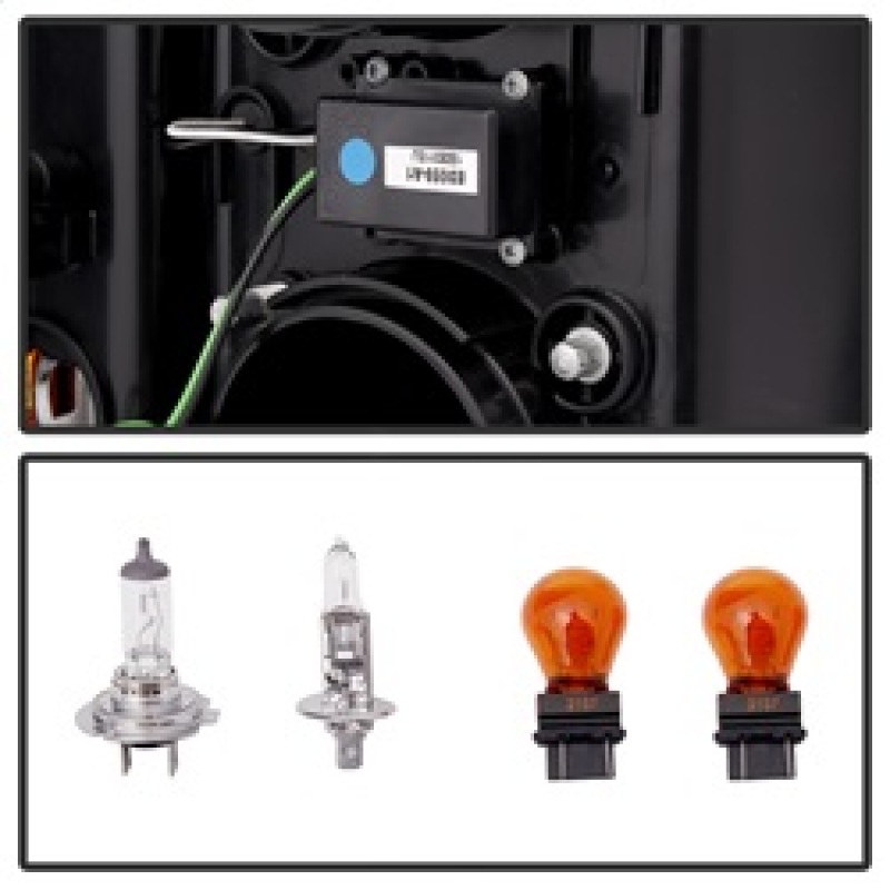 Chevrolet Silverado 2500 HD Headlights - SPYDER - Projector Light Bar DRL - Black - `14-`16