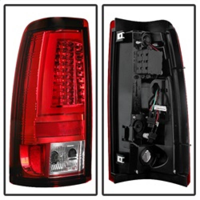Chevrolet Silverado 2500 LED Tail Lights - SPYDER - Version 2 - Red Clear - `99-`02