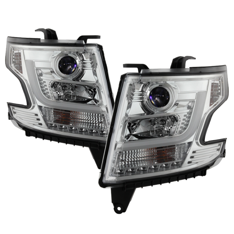 Chevrolet Tahoe Headlights - SPYDER - DRL LED Projector - Chrome - `15-`16 Chevrolet Tahoe Headlights - SPYDER - DRL LED Projector - Chrome - `15-`16