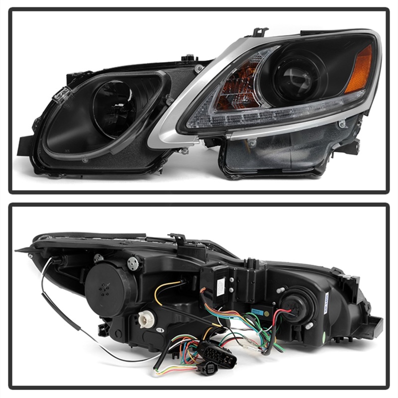 Lexus Gran Sport Headlights - SPYDER - DRL LED Projector, HID Model - Black - `06-`11