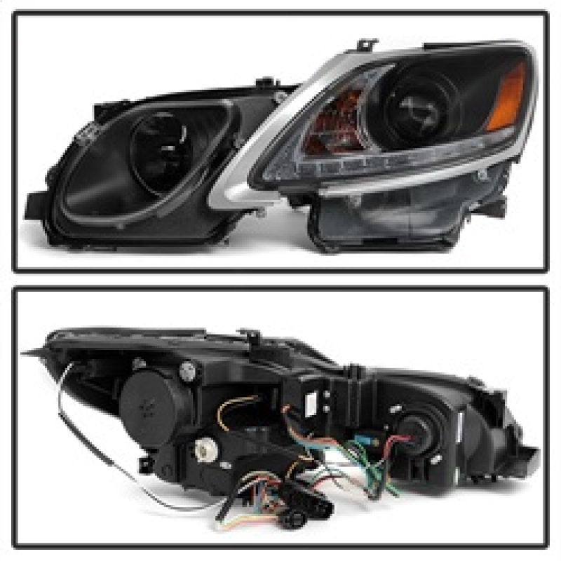 Lexus Gran Sport Headlights - SPYDER - DRL LED Projector, HID Model - Black - `06-`11
