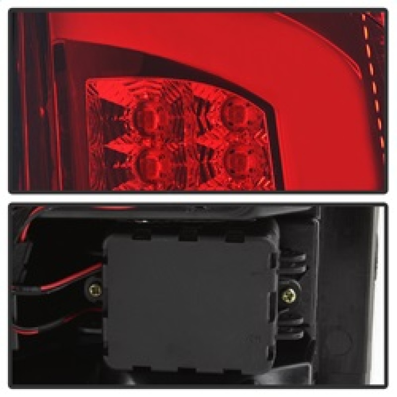 Dodge Ram 2500 SLT LED Tail Lights - SPYDER - Light Bar, Version 3 - Red Clear - `07-`09