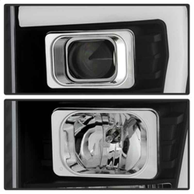 Ford F-250 Super Duty Headlights - SPYDER - V2 Projector - Light Bar DRL - Black - `11-`16