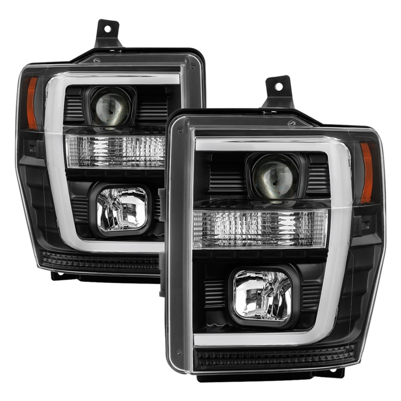 Ford F-250 Headlights - SPYDER - Projector Headlights V2 - Light Bar DRL - Black - `08-`10 Ford F-250 Headlights - SPYDER - Projector Headlights V2 - Light Bar DRL - Black - `08-`10