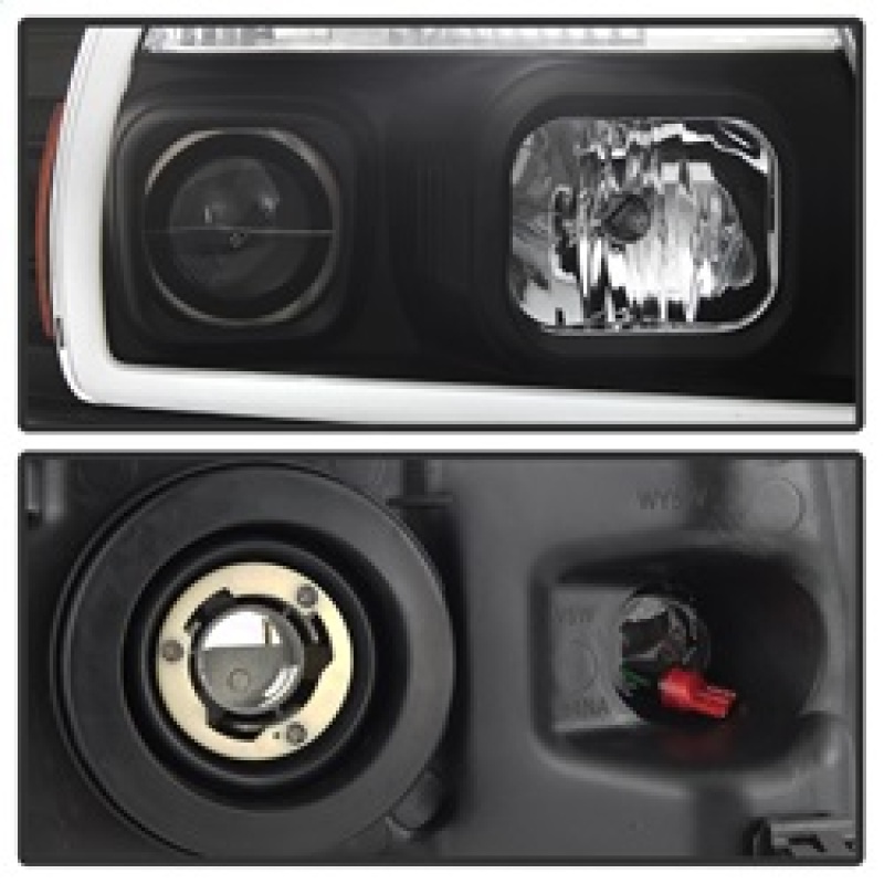 Ford F-150 Headlights - SPYDER - Projector with Light Bar DRL - Black - `04-`08