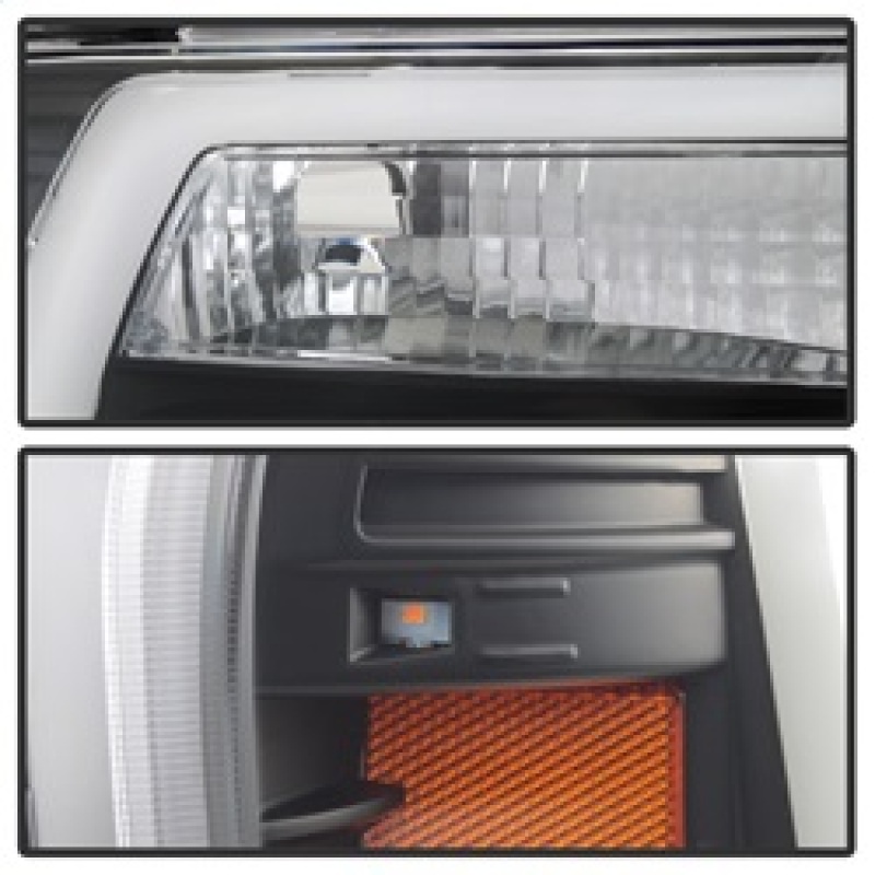 Ford F-150 Headlights - SPYDER - Projector with Light Bar DRL - Black - `04-`08