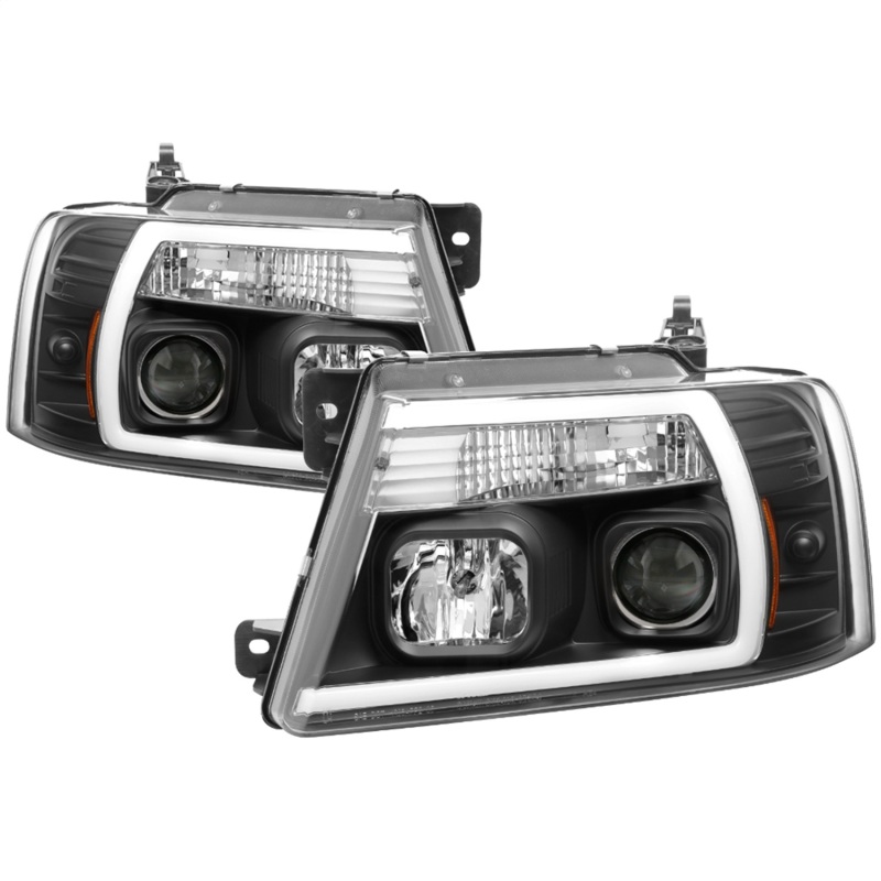 Ford F-150 Headlights - SPYDER - Projector with Light Bar DRL - Black - `04-`08 Ford F-150 Headlights - SPYDER - Projector with Light Bar DRL - Black - `04-`08
