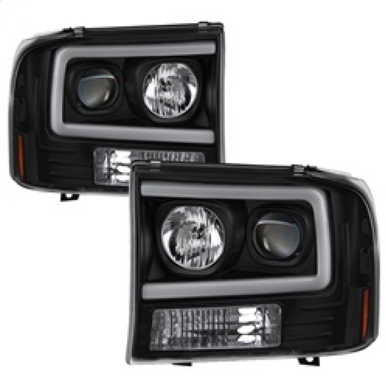 Ford F250 Super Duty Headlight Set - SPYDER - Light Bar Projector - Black - `99-`04 Ford F250 Super Duty Headlight Set - SPYDER - Light Bar Projector - Black - `99-`04