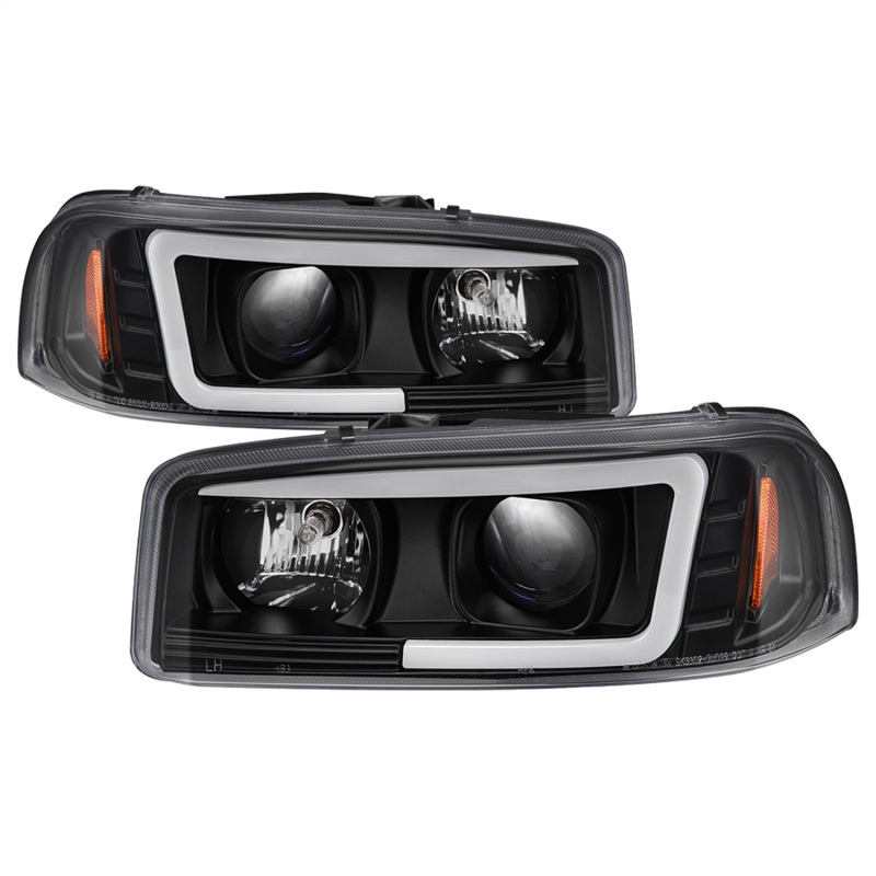 GMC Sierra Headlights - SPYDER - Projector Version 2 Light Bar DRL - Black - `99-`06 GMC Sierra Headlights - SPYDER - Projector Version 2 Light Bar DRL - Black - `99-`06