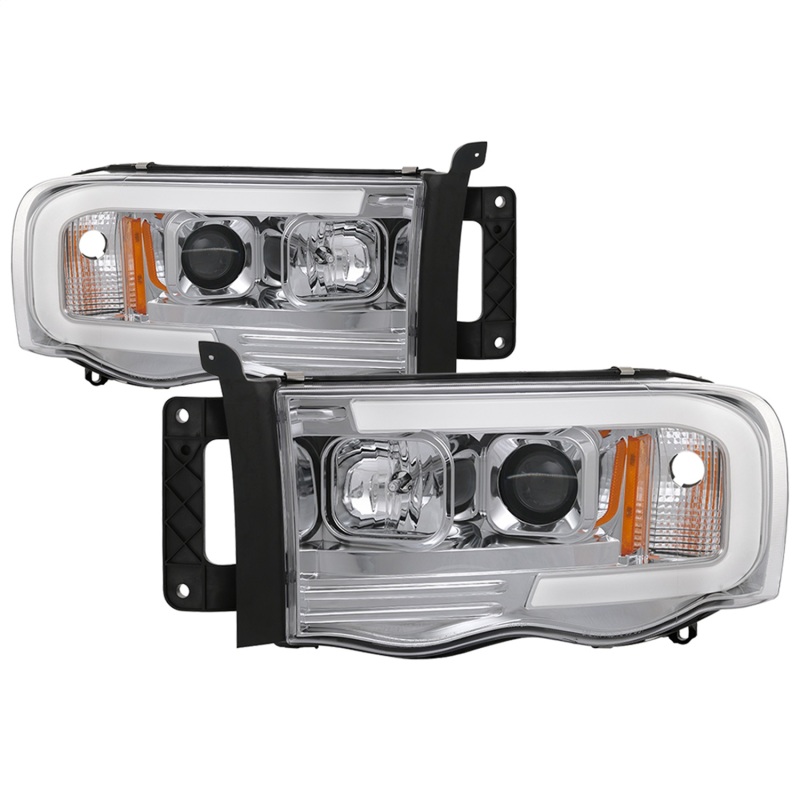 Dodge Ram 1500 Headlights - SPYDER - Projector Headlights - Version 2 - Light Bar DRL - Chrome - `02-`05 Dodge Ram 1500 Headlights - SPYDER - Projector Headlights - Version 2 - Light Bar DRL - Chrome - `02-`05
