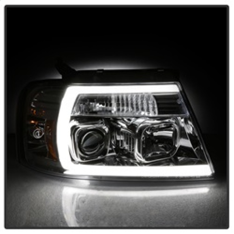 Ford F-150 Headlight Set - SPYDER - Light Bar Projector - Chrome - `04-`08