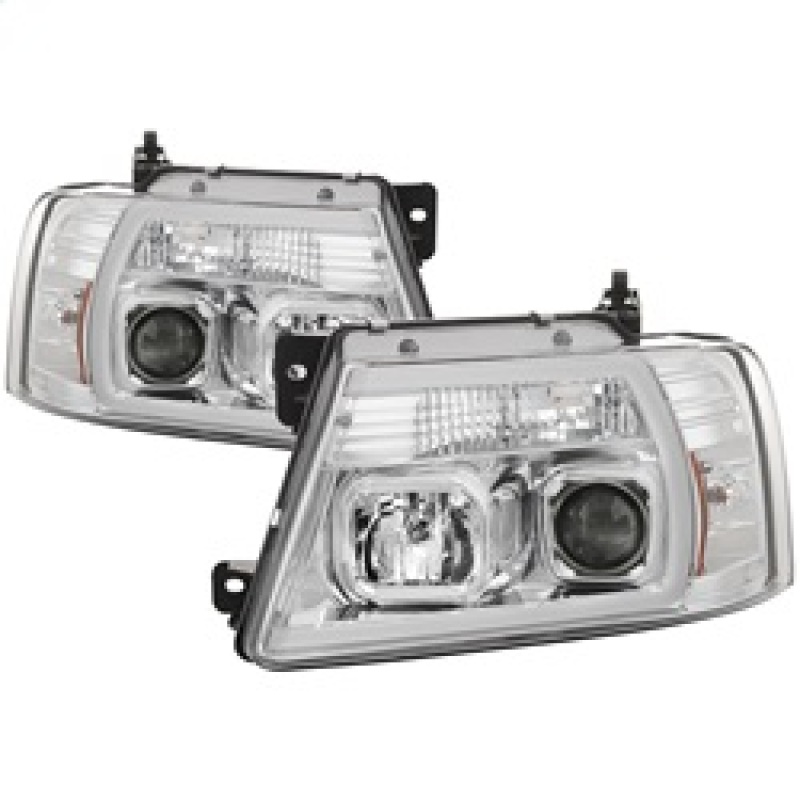 Ford F-150 Headlight Set - SPYDER - Light Bar Projector - Chrome - `04-`08