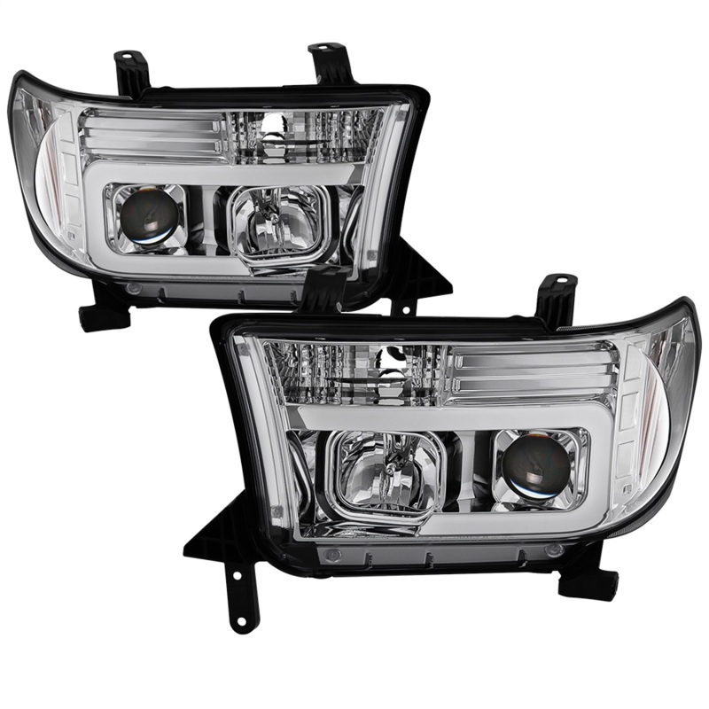 Toyota Tundra Headlight Set - SPYDER - Version 2 - Light Bar DRL - Projector - Chrome - `07-`13