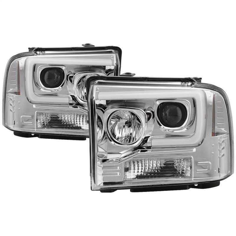 Ford F250 Headlight Set - SPYDER - Version 2 - Light Bar DRL - Black - `05-`07 Ford F250 Headlight Set - SPYDER - Version 2 - Light Bar DRL - Black - `05-`07