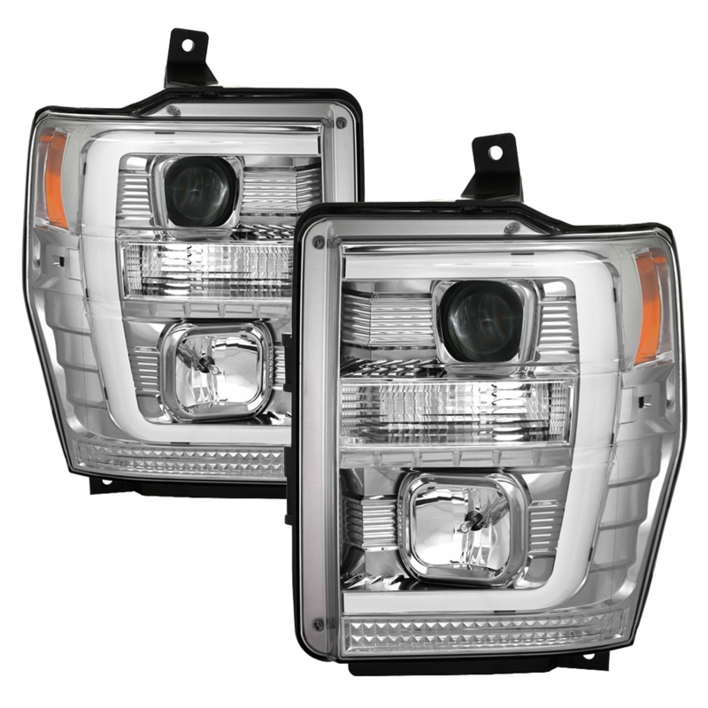 Ford F-250 Super Duty Headlights - SPYDER - Version 2 - Light Bar DRL - Chrome - `08-`10 Ford F-250 Super Duty Headlights - SPYDER - Version 2 - Light Bar DRL - Chrome - `08-`10
