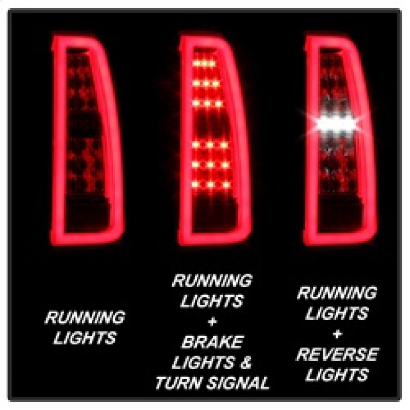 Chevrolet Suburban Tail Lights - SPYDER - LED - Red Clear - `15-`17
