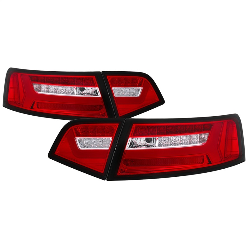 Audi A6 LED Tail Lights - SPYDER - Red Clear - `09-`11